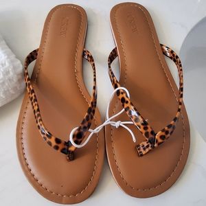 J Crew Factory Tortoise Flip Flops